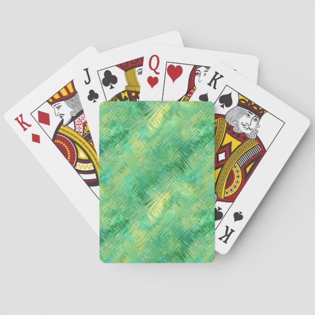 Emerald Green Glassy Texture Playing Cards (Back)