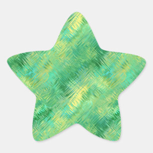 Emerald Green Glassy Texture Star Sticker