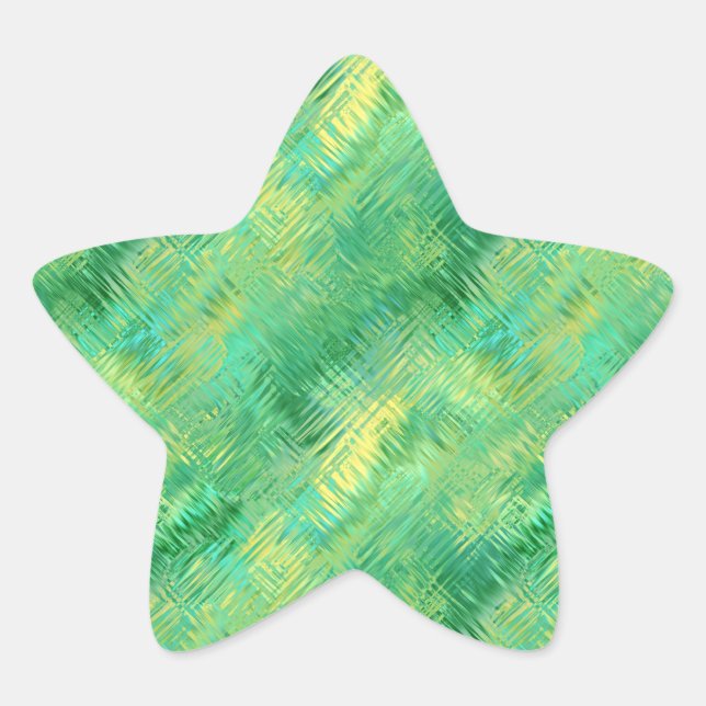 Emerald Green Glassy Texture Star Sticker (Front)