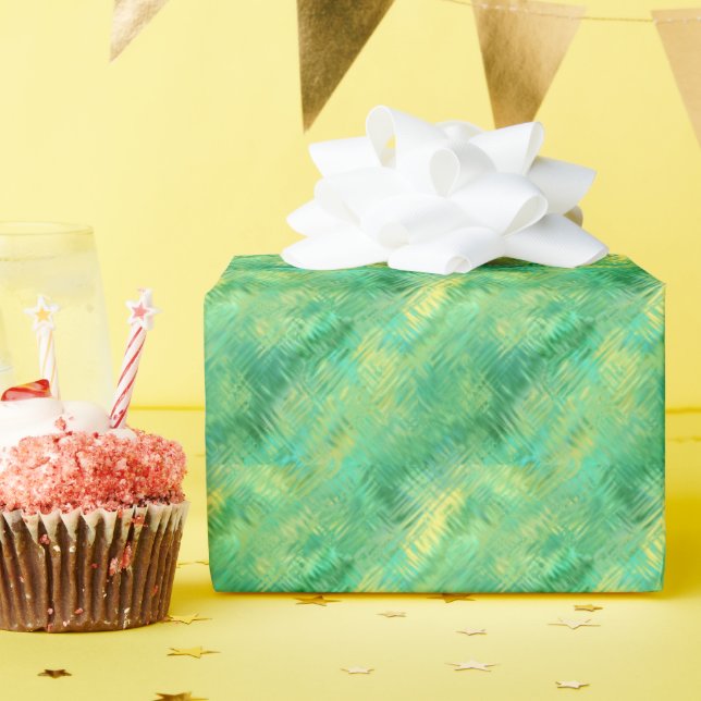 Emerald Green Glassy Texture Wrapping Paper (Birthday Party)