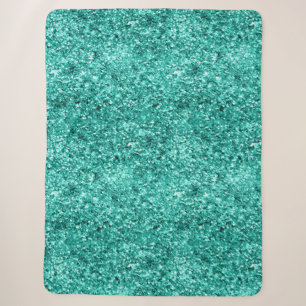 Emerald Green Glitter Birthday Sherpa Blanket
