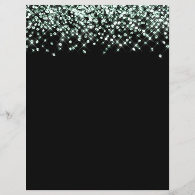 Emerald Green Glitter Confetti Scrapbook Paper (Front)