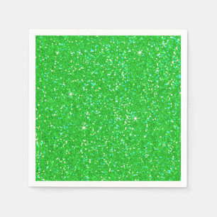 Emerald Green Glitter Effect Sparkle Napkin