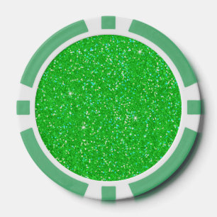 Emerald Green Glitter Effect Sparkle Poker Chips