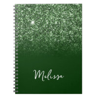 Emerald Green Glitter Ombre Script Name