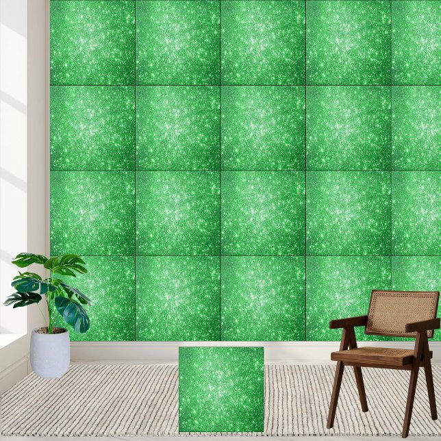 Emerald Green Glitter Sparkle Ceramic Tile (Emerald Green Glitter Sparkle Ceramic Tile)
