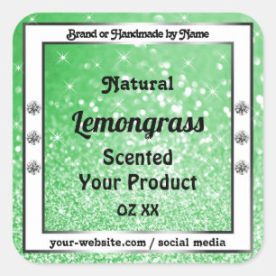 Emerald Green Glitter with Diamonds Product Labels