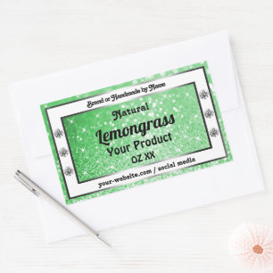 Emerald Green Glitter with Diamonds Product Labels