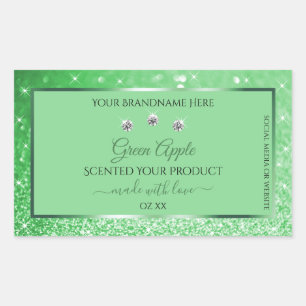 Emerald Green Glitters Product Labels Rhinestones