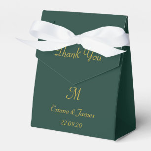 Emerald Green & God Monogram Wedding Thank You Favour Box