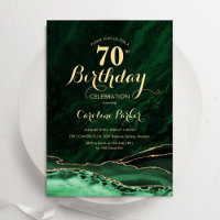 Emerald Green Gold Agate Marble 70th Birthday