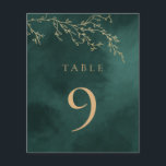 Emerald Green & Gold Botanic Wedding Table Numbers<br><div class="desc">Emerald Green & Gold Botanic Wedding Table Numbers</div>