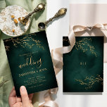 Emerald Green & Gold Botanical Elegant Wedding Invitation<br><div class="desc">Emerald Green & Gold Botanical Elegant Wedding Invitation</div>