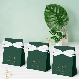 Emerald Green & Gold Elegant Luxury Wedding  Favour Box