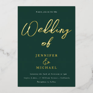 Emerald Green & Gold Foil Wedding 