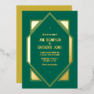 Emerald Green & Gold Gatsby Art Deco Wedding