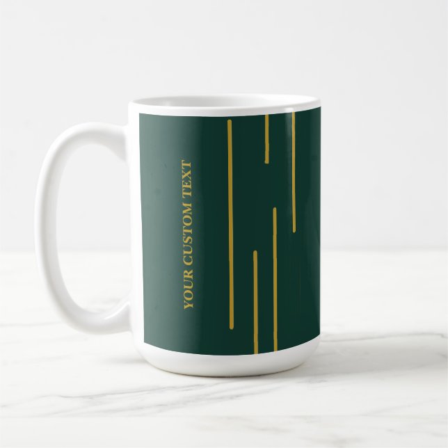 Emerald Green Gold Geometric Personalised  Mug (Left)