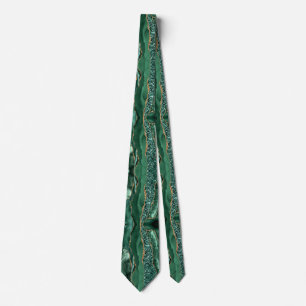 Emerald Green Gold Glitter Tie