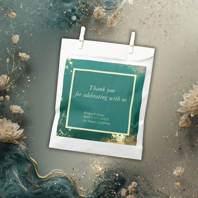 Emerald green gold jewel tones wedding favour bags (Creator Uploaded)
