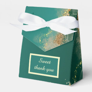 Emerald green gold jewel tones wedding favour box