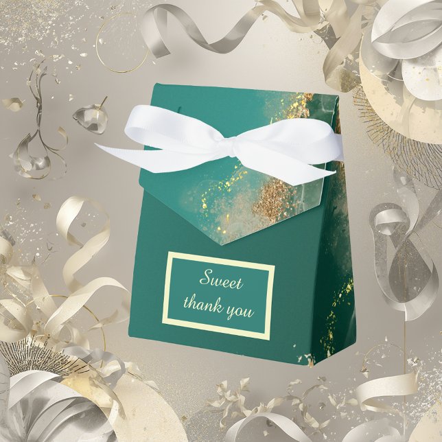 Emerald green gold jewel tones wedding favour box (Creator Uploaded)