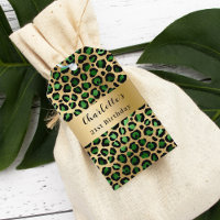 Emerald green gold leopard birthday