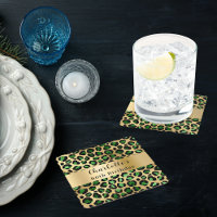 Emerald green gold leopard birthday