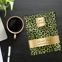 Emerald green gold leopard business logo 2025