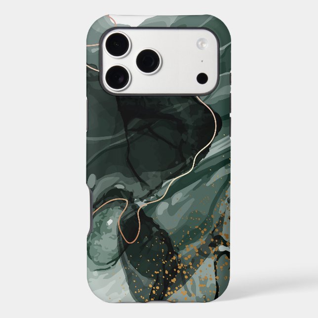 Emerald Green Gold Marble Luxury Texture (Back)