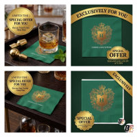 Emerald Green & Gold Monogram Crest Paper