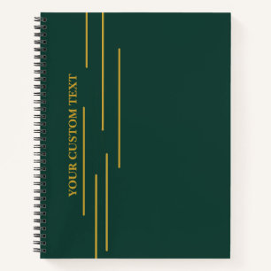 Emerald Green Gold Personalised Notebook