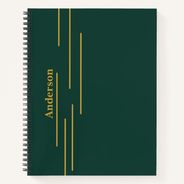 Emerald  Green Gold Personalised Notebook (Front)