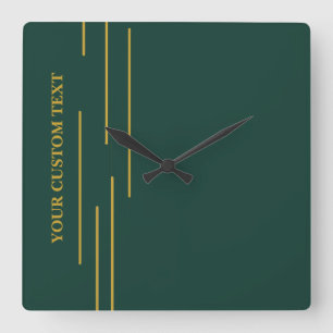 Emerald Green Gold Personalised Wall Clock