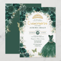 Emerald Green Gold Quinceañera Mis Quince 15 Anos