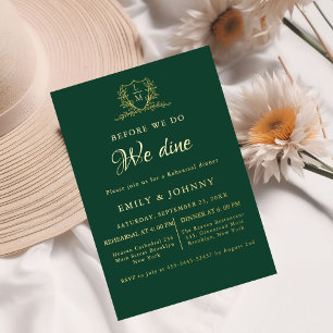 Emerald Green & gold Wedding Rehearsal dinner