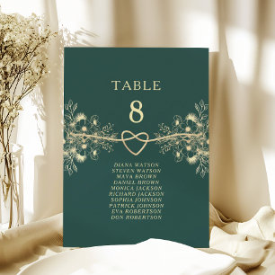Emerald Green Gold Wedding Seating Chart
