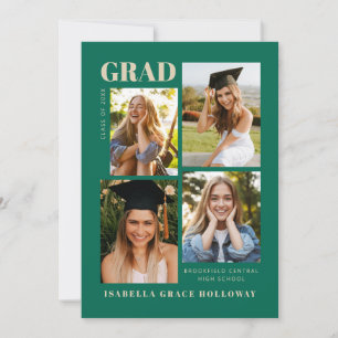 Emerald Green Grad Announcement With Photos