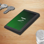 Emerald Green Gradient - add monogram Trifold Wallet<br><div class="desc">Trifold Wallet with a deep emerald green( #046307) gradient background and light grey font Simple and trendy design by Alma Wad. Personalise it with your monogram now.
____________
Green is associated with the signs of Virgo and Taurus in Western astrology. You can consider this when choosing your colour.</div>