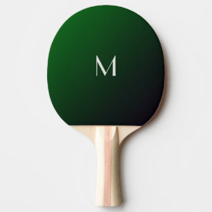  Emerald Green Gradient -  bold monogram Ping Pong Paddle
