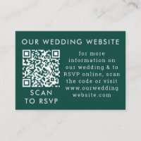 Emerald Green & Grey Wedding Web QR Code