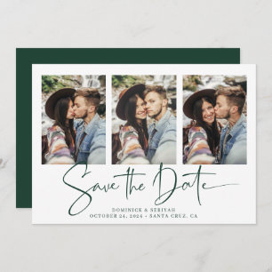 Emerald Green Handwritten Wedding Save the Date