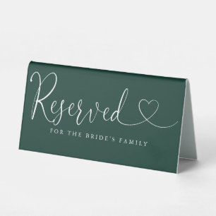 Emerald Green Heart Script Wedding Reserved