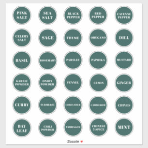 Emerald Green Herb and Spice Labels