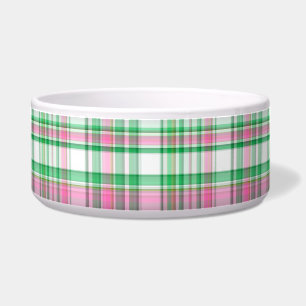 Emerald Green, Hot Pink, White Preppy Madras Plaid