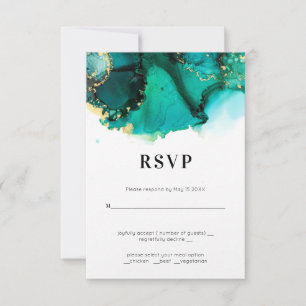 Emerald Green Jewel Tone Wedding RSVP