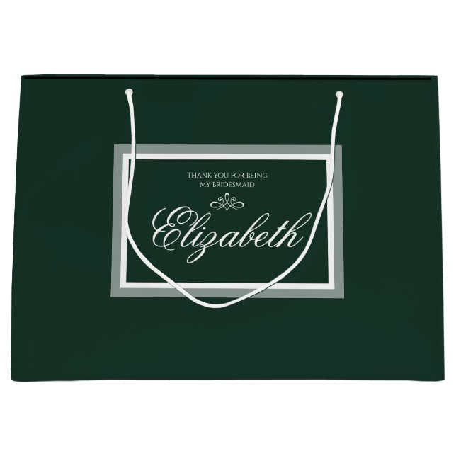 Emerald green large gift bag (Front)