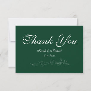 Emerald Green leaf Thank You Card