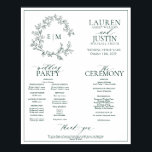 Emerald Green Leafy Crest Monogram Wedding Program Poster<br><div class="desc">We're loving this trendy, modern emerald green a formal wedding ceremony program Poster! Simple, elegant, and oh-so-pretty, it features a hand drawn leafy wreath encircling a modern wedding monogram. It is personalised in elegant typography, and accented with hand-lettered calligraphy. Finally, it is trimmed in a delicate frame. features all the...</div>