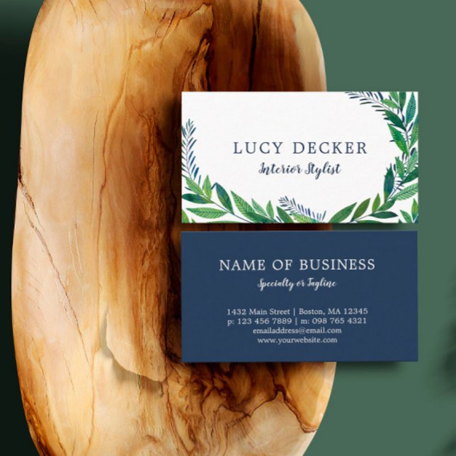 Emerald Green Leaves Business Card (Creator Uploaded)