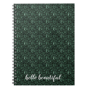 Emerald Green Leopard Print Notebook